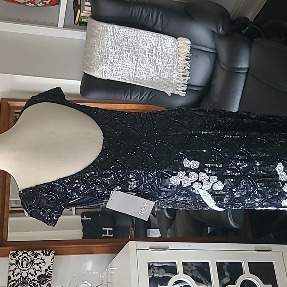 THEIA Sequined Evening Gown - Picture 9 of 12